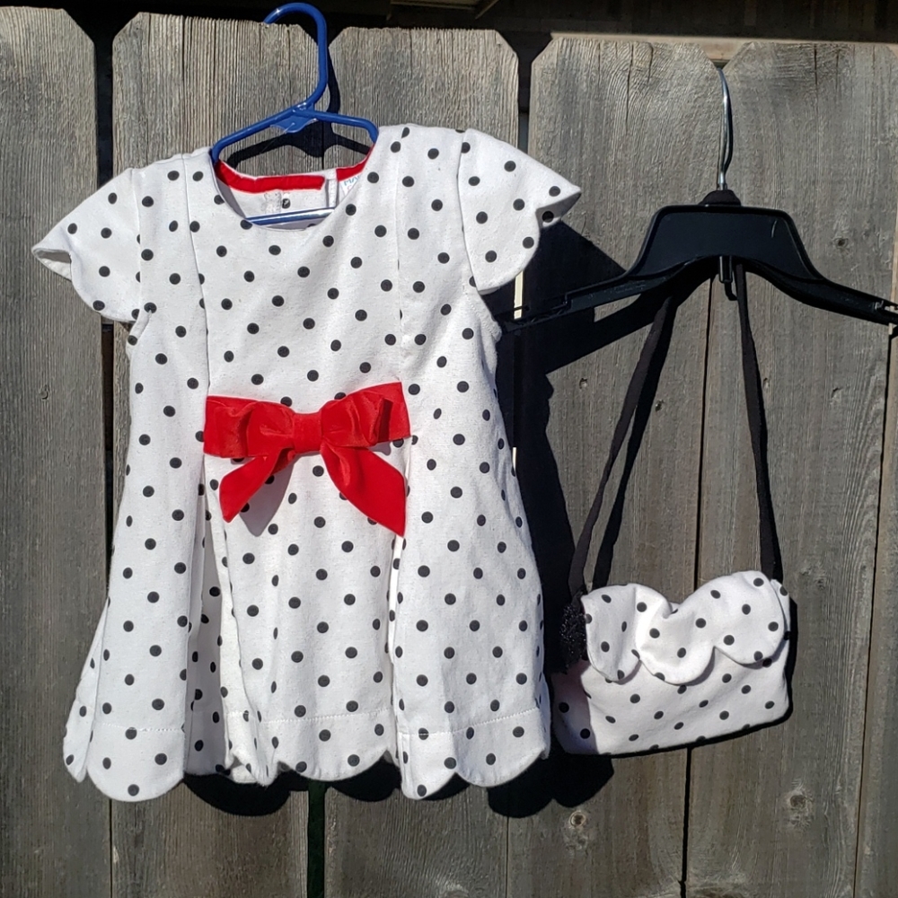 Black and White Polka Dot Dress & Purse